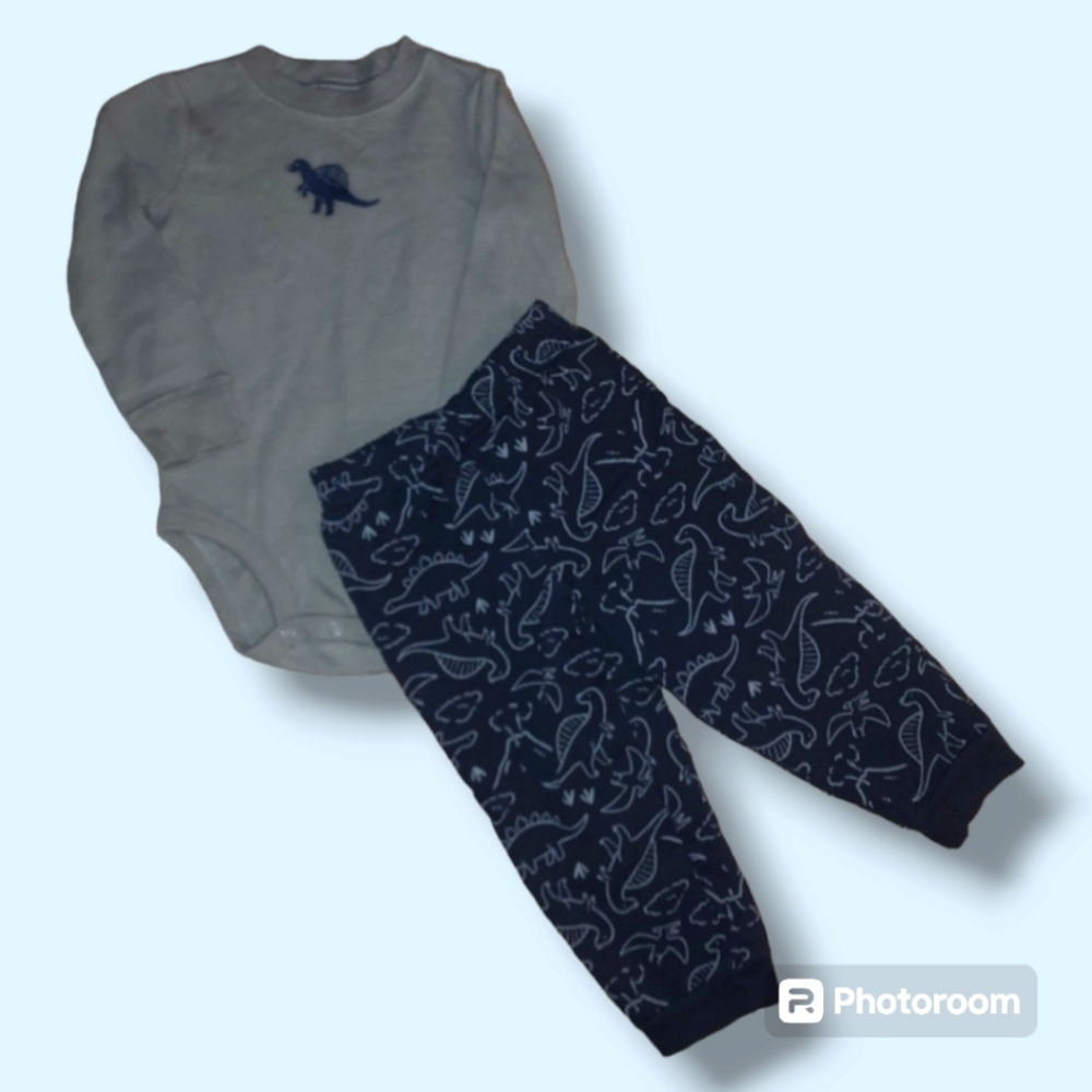 Carter's Blue Dinosaur 🦕 Onesie Outfit - Boy's 24M